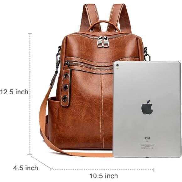 Maxoner Backpack Purse for Women Fashion Genuine Leather Convertible Shoulder main image 7